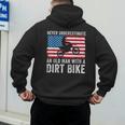 Never Underestimate An Old Man With A Dirt Bike Grandpa Dad Men's Hoodie Back Print
