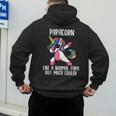 Unicorn Dad Girl Birthday Party Clothing Papacorn Men's Hoodie Back Print