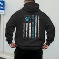 USA Flag Best Dog Dad Ever American Puppy Lover Paw Men's Hoodie Back Print
