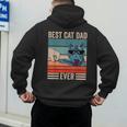 Vintage Best Cat Dad Ever Bump Fist Father's Day Cat Daddy Men's Hoodie Back Print