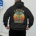 Vintage Captain Daddy Boat Pontoon Dad Fishing Sailor Anchor Men's Hoodie Back Print