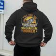 Vintage Father's Day Fishing Full Time Dad Part Time Hooker Men's Hoodie Back Print