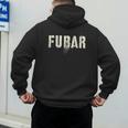 Vintage FUBAR Soldier Military Officer Vet Dad Soup Sandwich Men's Hoodie Back Print