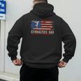 Vintage Gymnastics Dad American USA Flag Sports Men's Hoodie Back Print