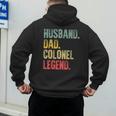 Vintage Husband Dad Colonel Legend Retro T-Shirt Men's Hoodie Back Print Vintage Husband Dad Colonel Legend Retro T-Shirt Men's Hoodie Back Print