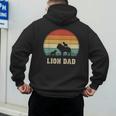 Vintage Lion Dad Father Grandpa Father's Day Men's Hoodie Back Print