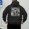 Vintage Poodle Selfie With UFO Alien Photobooth Dog Mom Dad Men's Hoodie Back Print