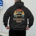 Vintage Raccoon Dad Raccoon Lovers Daddy Father's Day Men's Hoodie Back Print