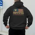 Vintage USA Flag Chicken Dad Stars Men's Hoodie Back Print