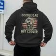 Vintage USA Flag Goldendoodle Doodle Dad Fathers Day Men Men's Hoodie Back Print