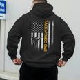 Vintage USA Flag Korea Taekwondo Training Dad Silhouette Men's Hoodie Back Print