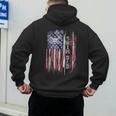 Vintage USA Flag Proud Swimming Dad Swim Swimmer Silhouette Men's Hoodie Back Print
