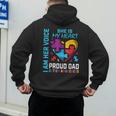 I Am Her Voice She Is My Heart Autism Awareness Daughter Dad Men's Hoodie Back Print