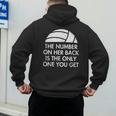 Volleyball Dad MoM Daughter Back Number Men's Hoodie Back Print