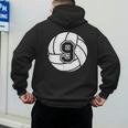Volleyball Player 9 Volleyball Mom Dad Jersey Number 9 Men's Hoodie Back Print