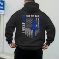 I Wear Blue For My Dad Colon Cancer Awareness Blue USA Flag Men's Hoodie Back Print