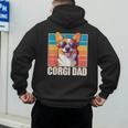 Welsh Corgi Pembroke Dog Corgi Dad -Adults Small Classic Fit Short Sleeve Cotton Polyester Blend Men's Hoodie Back Print