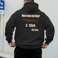 What's Brown And Sticky A Stick -Dad Jokes- Men's Hoodie Back Print