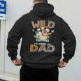 Wild Dad 1St Birthday Safari Jungle Animal Truck Men's Hoodie Back Print