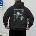 Wizard Dragon Fantasy Football Player Literal Dad Joke Men's Hoodie Back Print