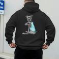 Women Dog Pitbull I Love Dad Tattoo Men's Hoodie Back Print