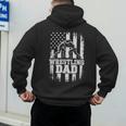 Wrestling Dad US Flag Fathers Day Wrestling Fans Men's Hoodie Back Print