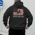 Wrestling Dad US Flag Fathers Day Retro Wrestling Fans Men's Hoodie Back Print