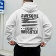 Awesome Like My Daughter Mom Dad American Flag Men's Hoodie Back Print