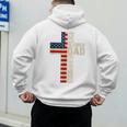 Blessed Dad Christian From Daughter Son Jesus Patriotic Men's Hoodie Back Print