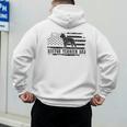 Boston Terrier Dad Distressed American Flag Patriotic Dog Men's Hoodie Back Print