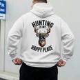 Camo Deer Hunting Is My Happy Place Dad Hunter Men's Hoodie Back Print