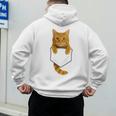 Cute Tabby Cat Pocket Cat Mom Cat Dad Cat Lover Men's Hoodie Back Print