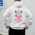 Dad Of The Birthday Girl Family Matching Unicorn Birthday Men's Hoodie Back Print