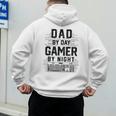 Dad By Day Gamer By Night Father's Day Gaming Men's Hoodie Back Print