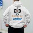 Dad Of A Hip Dysplasia Warrior Beige Blue Hip Dysplasia Men's Hoodie Back Print