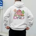 Dad Pink Farm Animal Birthday Kids Matching Family Men's Hoodie Back Print