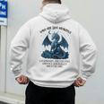Dads Are Like Dragons Legendary Protective Fatherhood Men's Hoodie Back Print
