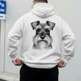 Dog Fingerprint Miniature Schnauzer Dad Mom Men's Hoodie Back Print