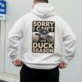 Duck Hunting Dog Sorry I Cant Its Duck Season Dad Joke Men's Hoodie Back Print