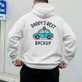 Father Son Daughter Daddy's Best Backup Father's Day Toddler Men's Hoodie Back Print