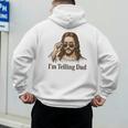 I'm Telling Dad Jesus Wearing Sunglasses Christian Fathers Men's Hoodie Back Print