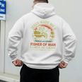 Jesus Made Fisher Man Christian Fishing Bass Fish Dad Men's Hoodie Back Print