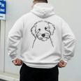 Line Art Dad Mom Dog Sheepadoodle Men's Hoodie Back Print