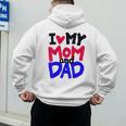 I Love My Mom And Dad Idea Shirt Men's Hoodie Back Print