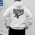 Mallard Duck Hunting Camo Easily Distracted Duck Dad Men's Hoodie Back Print