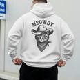Meowdy Cat Cowboy Western Graphic Cat Lady Cat Dad Men's Hoodie Back Print