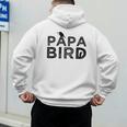 Papa Bird Father Day Dad Birds Quote Saying Men's Hoodie Back Print