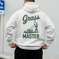 Push Lawn Mower Legend Grass Master Dad Mowing Men's Hoodie Back Print