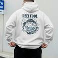 Reel Cool Grandpa Fishing Dad Father's Day Fisherman Men's Hoodie Back Print