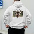 Retro Camo Dad Hunting Camouflage Deer Matching Men's Hoodie Back Print